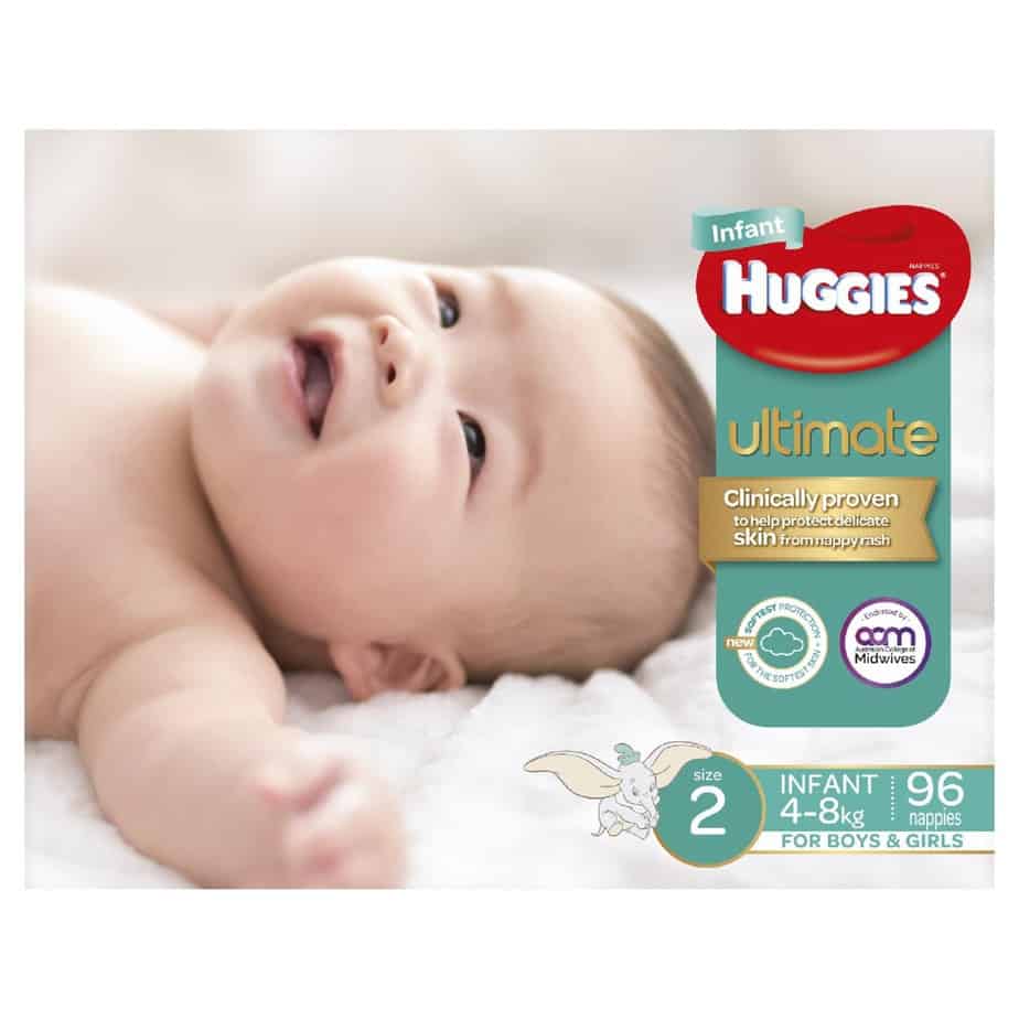 Huggies Ultimate Nappies Size 2 Unisex Jumbo 96s (Infant)-11080