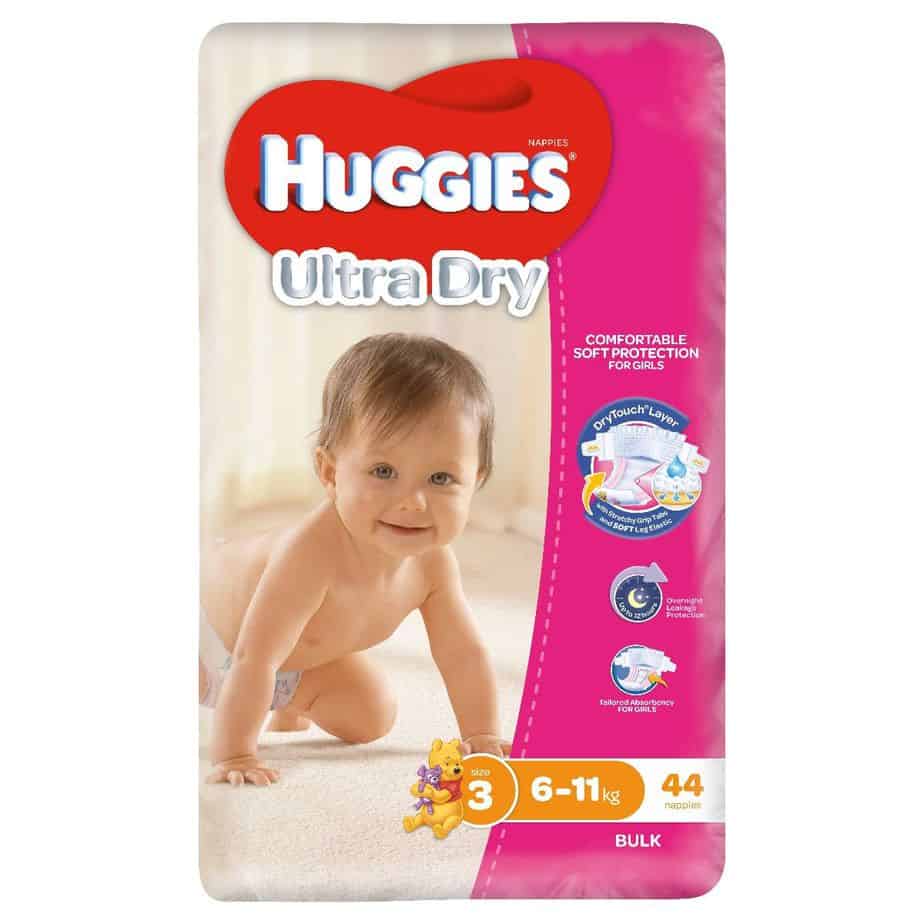 Huggies® Nappies Crawler Girl 6-11kg Bulk 44s-1476