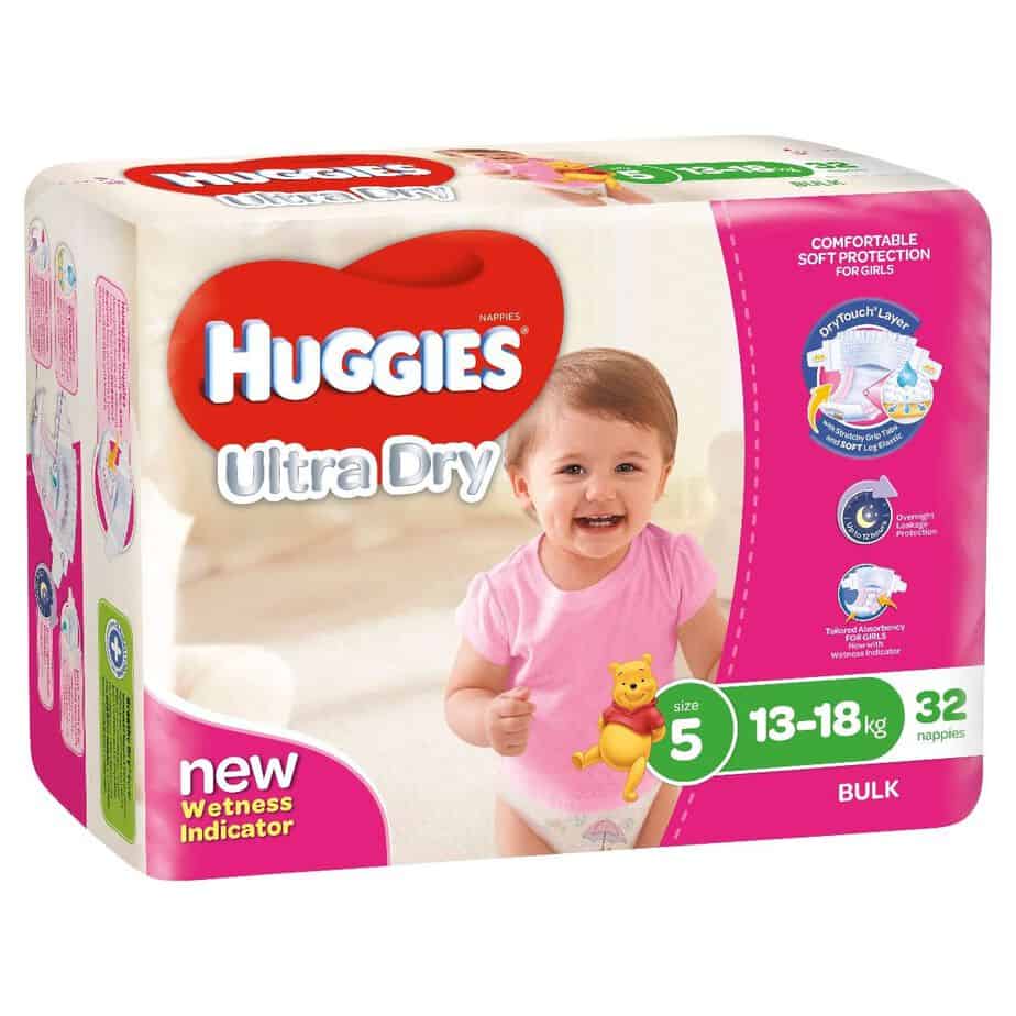 'Monster Box' Huggies® Nappies Walker Girl 13-18kg 128s-11045