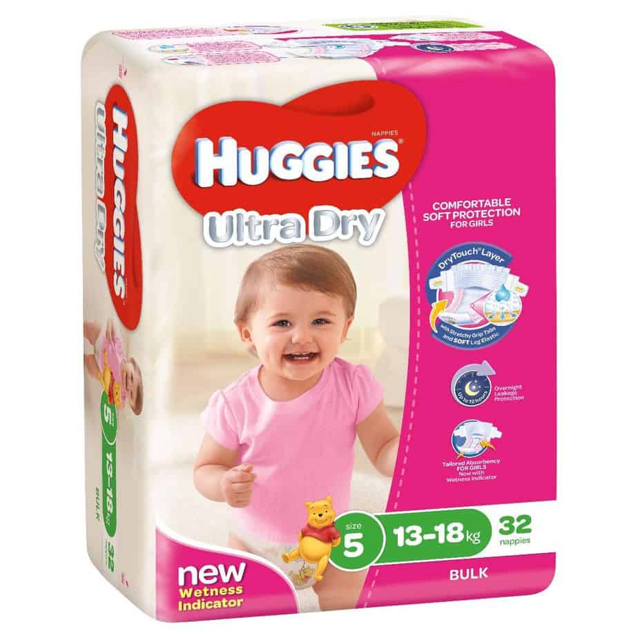 Huggies® Nappies Walker Girl 13-18kg Bulk 32s-1488