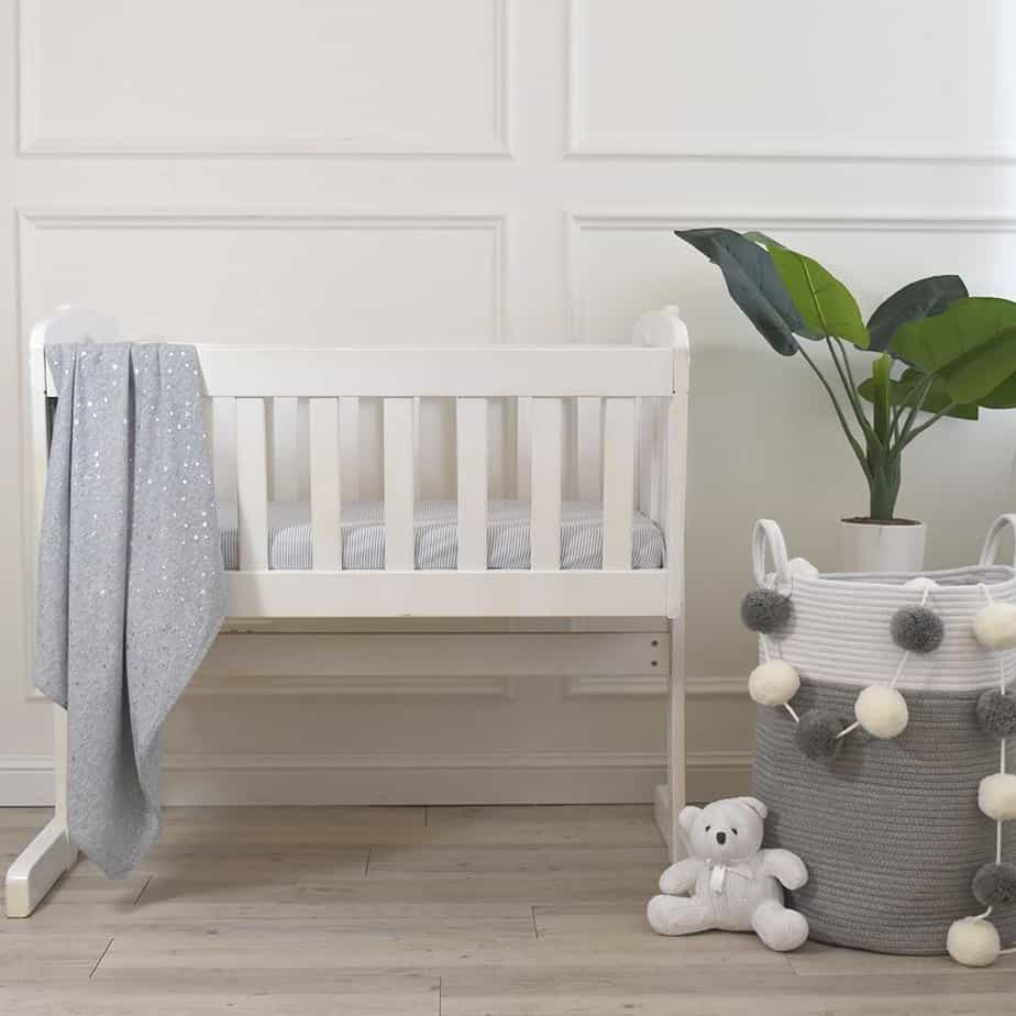 Living Textiles 100% Cotton Rope Hamper - Grey/White-11750