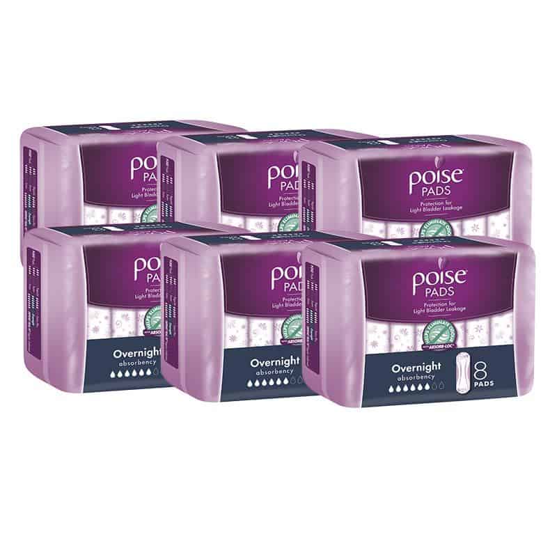 Poise Overnight Pads 8s - Shipper-0