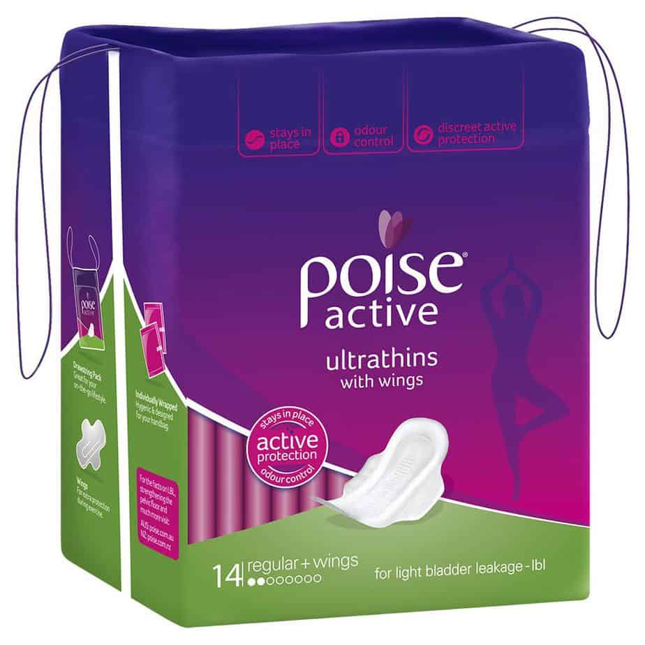 Poise Active Pads Ultrathins Regular with Wings 14s - Shipper-1977