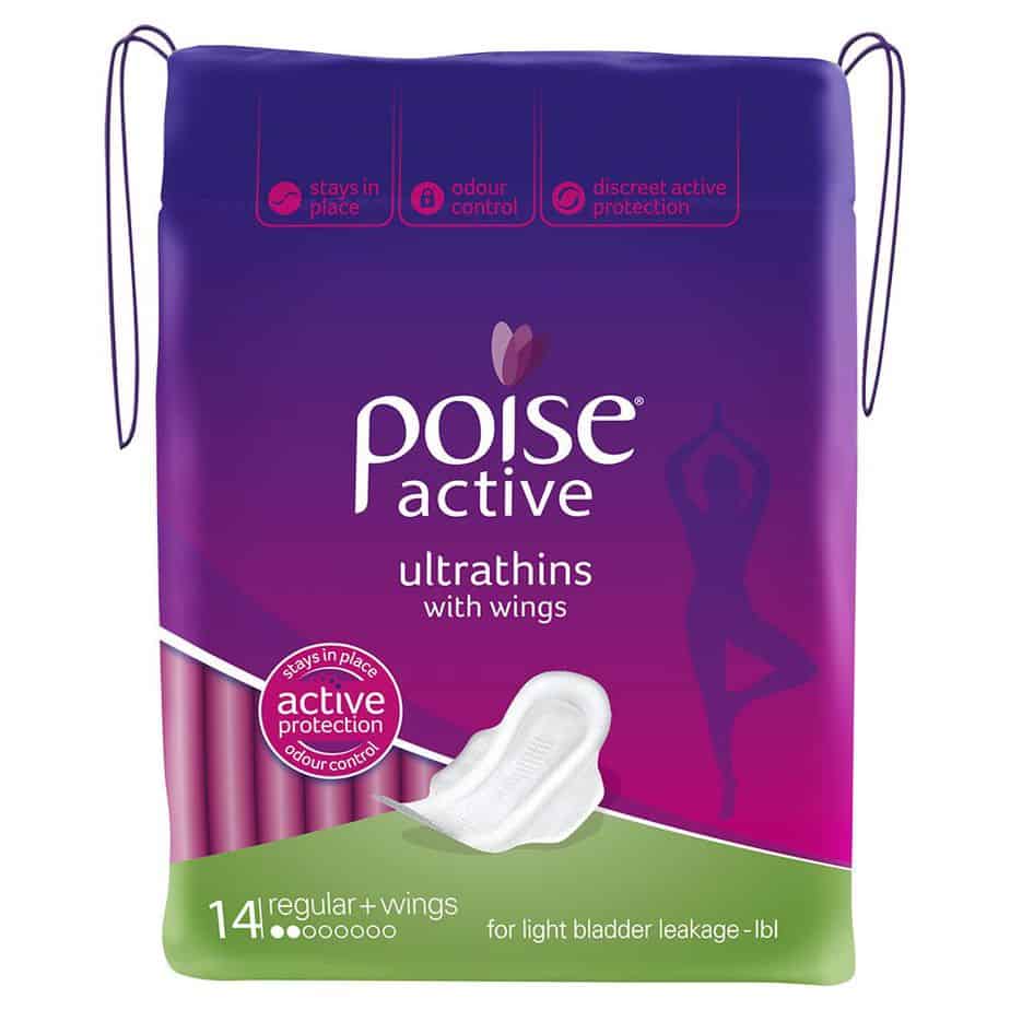 Poise Active Pads Ultrathins Regular with Wings 14pk-1998