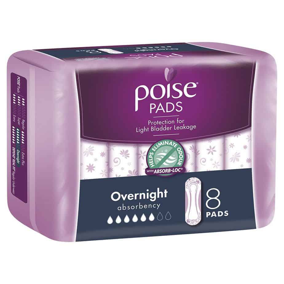 Poise Overnight Pads 8s - Shipper-1969
