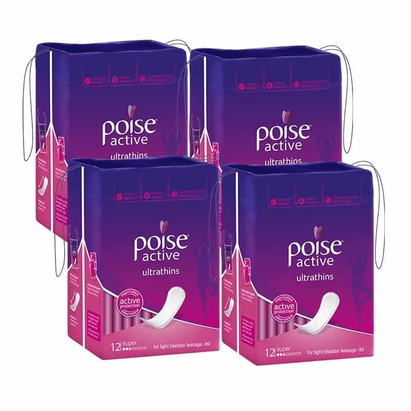 Poise Active Pads Ultrathins Super 12s - Shipper-0