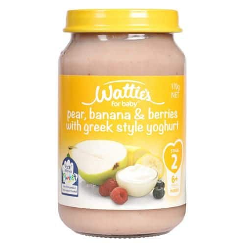 Wattie's Baby Food 170g Jar (Stage 2) - Pears, Banana & Berries with Greek Style Yoghurt-0