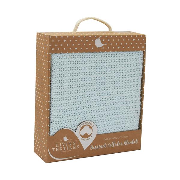 Living-textiles-organic-bassinet-cellular-blanket-aqua-boxed-web-grande