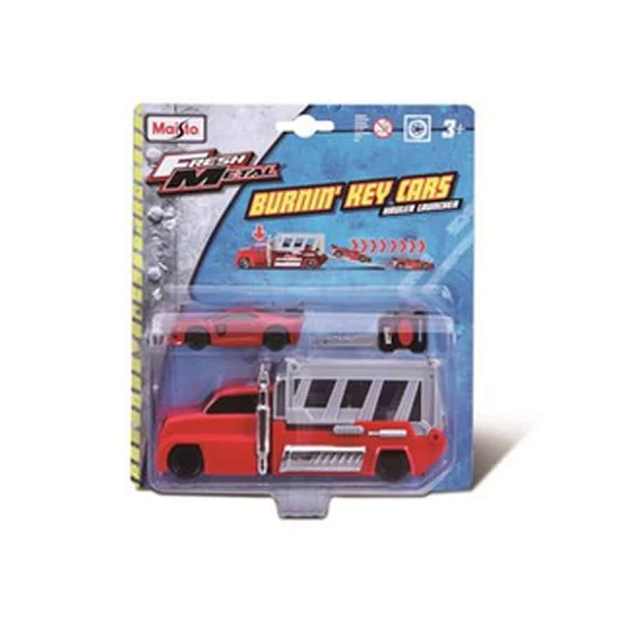 Maisto-burnin-key-cars-hauler-launcher