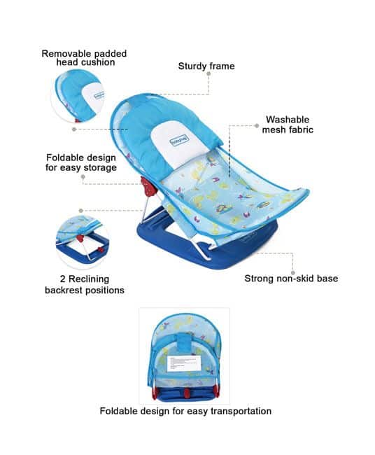 Baby Bubble Joy Deluxe Baby Bather - Sky Blue-5574